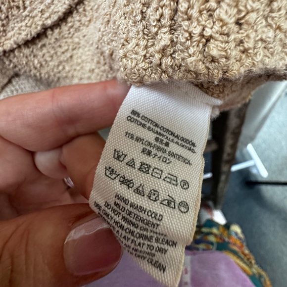 Free People Tan Cropped Sweater Size Small - Picture 5 of 7